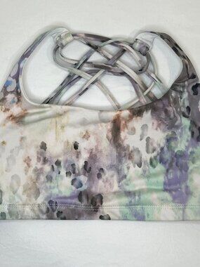 Onzie Pastel Watercolor Print Strappy Sports Bra